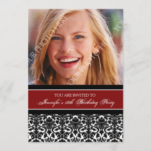 Red Photo 18th Birthday Party Invitations