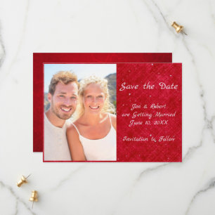 Red Photo Cameo Set Save the Date