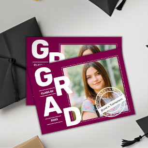 Red Photo Class of 2025 Graduation Announcement