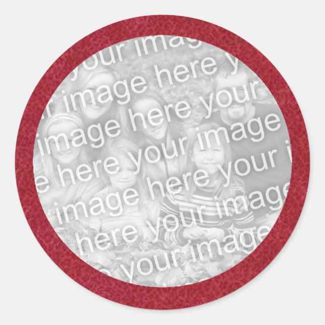Red Photo Sticker Template (Front)