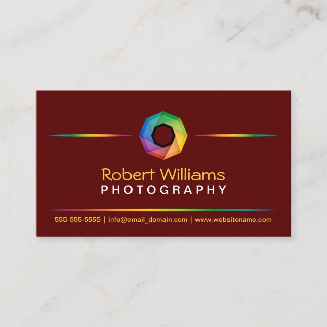 Red Photographer Business Card (Front)