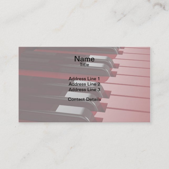 Red Piano Business Card (Front)