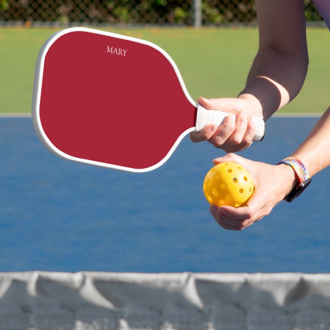 Red Pickleball Paddle With Name (Insitu)