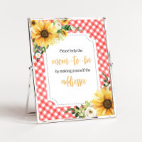 Red Picnic Sunflower Baby Shower Envelope Station