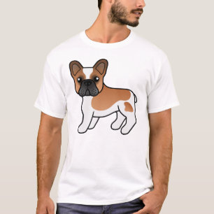 Red Piebald French Bulldog Cute Cartoon Dog T-Shirt