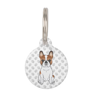Red Piebald French Bulldog Cute Dog & Pet's Info Pet Tag