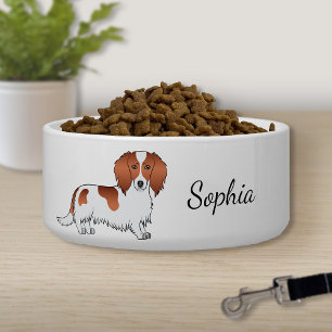 Red Piebald Long Hair Dachshund Cartoon Dog & Name