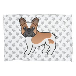 Red Pied French Bulldog Cute Cartoon Dog Pillowcase