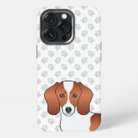 Red Pied Smooth Coat Dachshund Cartoon Dog Head