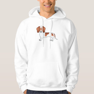 Red Pied Smooth Hair Dachshund Cute Cartoon Dog Hoodie