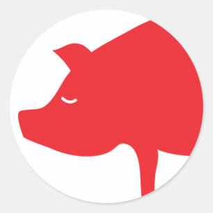 Red Pig- Big Red Classic Round Sticker