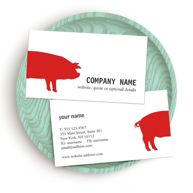 Red Pig Business Card (Creator Uploaded)
