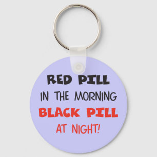 Red Pill Black Pill Key Ring