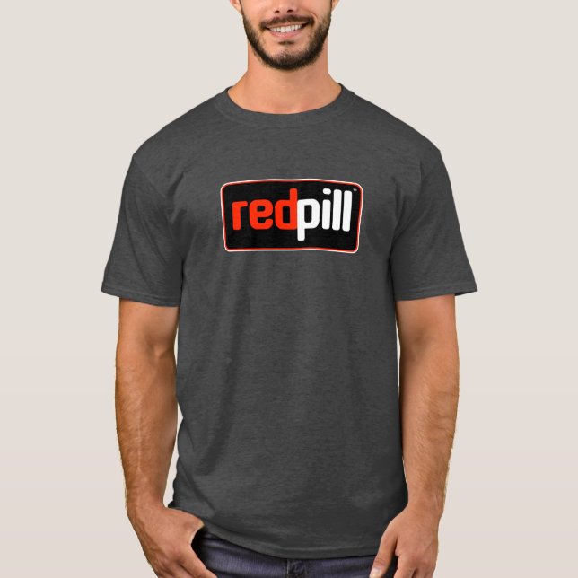 Red Pill™ Text Black Logo T-Shirt (Front)