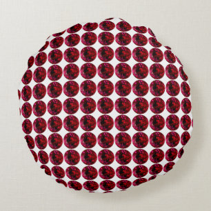 Red Pillow, Ruby Throw Pillow, Round Pillow