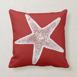 Red Pillow with Starfish