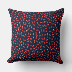 Red Pills Repeating Pattern Cushion
