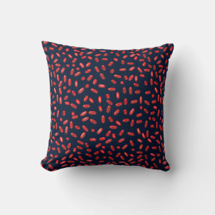 Red Pills Repeating Pattern Cushion