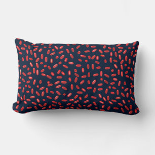 Red Pills Repeating Pattern Lumbar Cushion