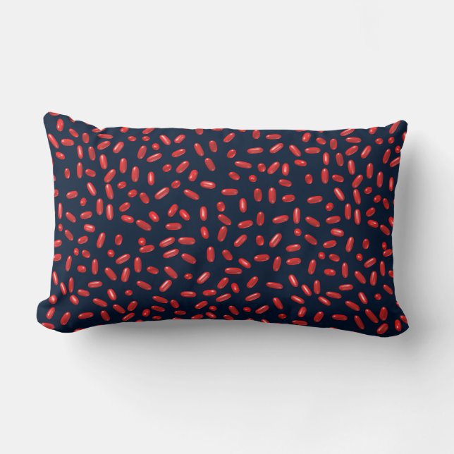 Red Pills Repeating Pattern Lumbar Cushion (Front)