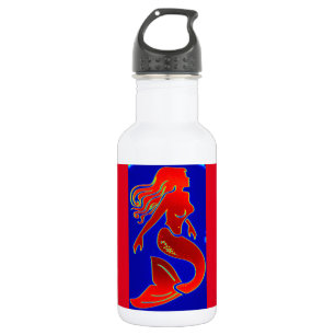 red pin-up mermaid 532 ml water bottle