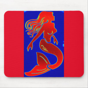 red pin-up mermaid mouse pad