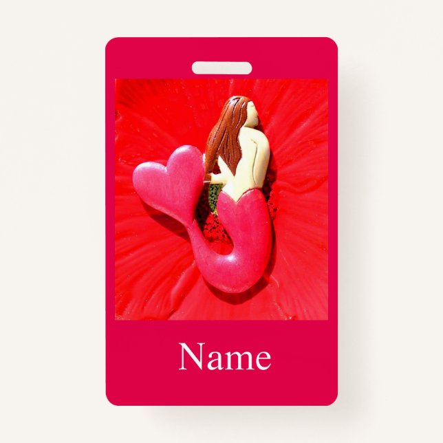 red pin-up mermaid Thunder_Cove ID Badge (Front)