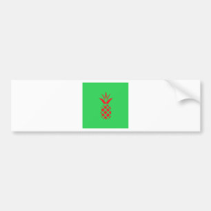Red Pine apple in Green Bumper Sticker