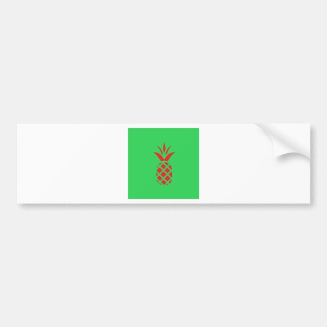 Red Pine apple in  Green Bumper Sticker (Front)