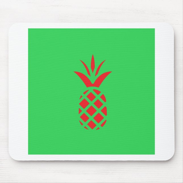 Red Pine apple in  Green Mouse Pad (Front)