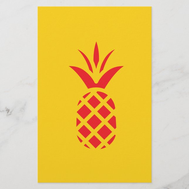Red Pine Apple in Yellow. Stationery (Front)