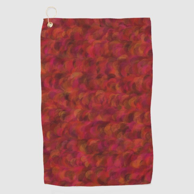 Red Pink Abstract Seamless Pattern Golf Towel (Front)