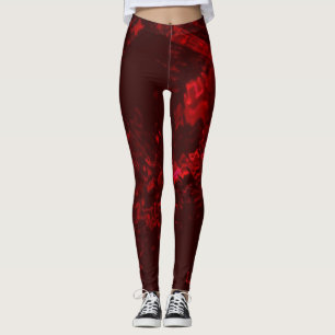 Red Pink All-Over-Print Leggings