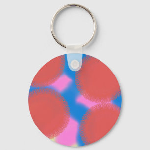 red pink and blue 56789 abstract art key ring