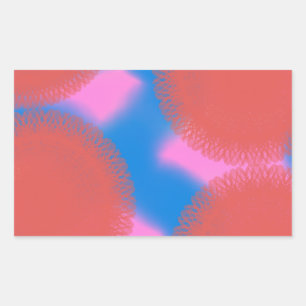 red pink and blue 56789 abstract art rectangular sticker