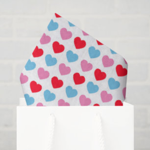 Red, Pink And Blue Hearts Tissue Paper