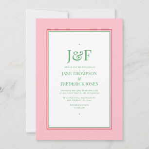 Red, Pink and Green Wedding Invitation