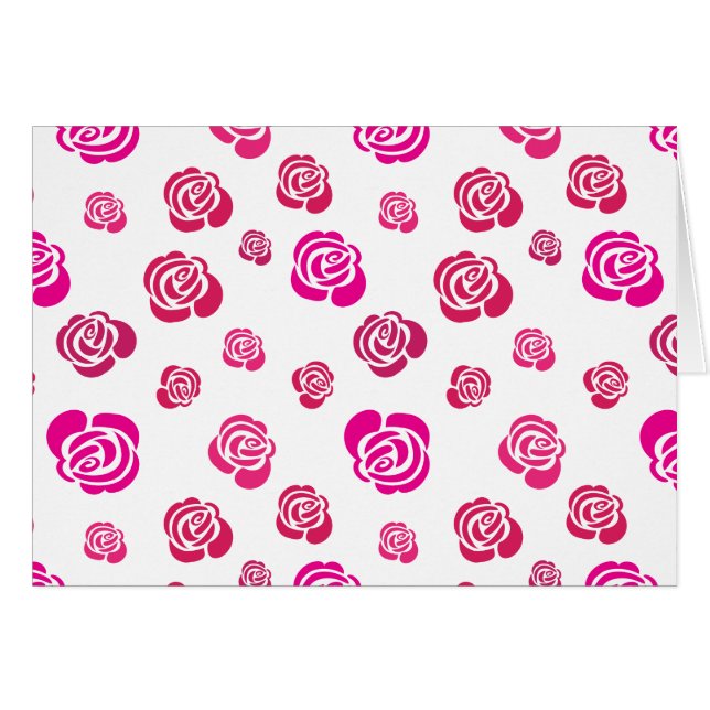 Red Pink and Magenta Roses in a Flowery Pattern (Front Horizontal)