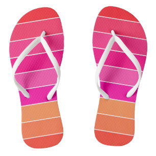Red, Pink and Orange Stripes Thongs