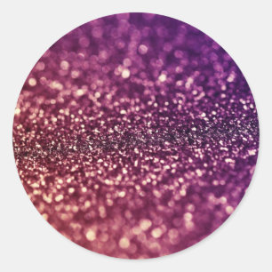 Red Pink and Purple Sparkle Diva Glitter Design Classic Round Sticker