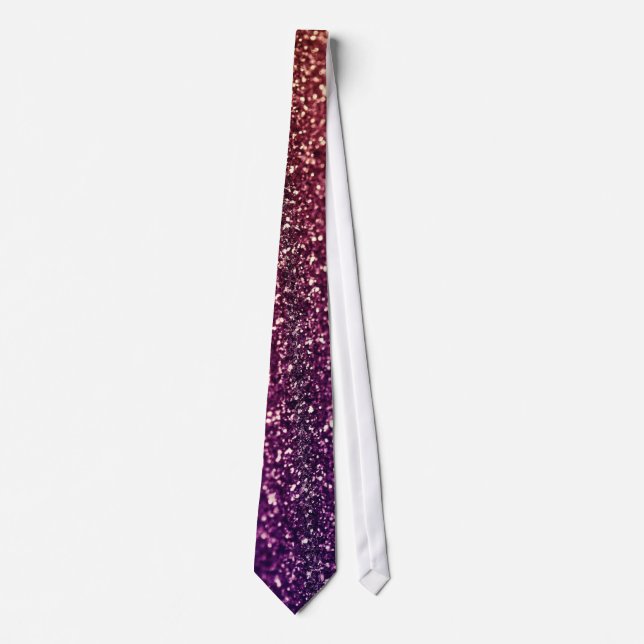 Red Pink and Purple Sparkle Diva Glitter Design Tie (Front)