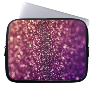 Red Pink and Purple Sparkle Glitter Electronics Sl Laptop Sleeve