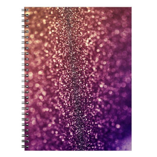Red Pink and Purple Sparkle Glitter Notebook (Front)