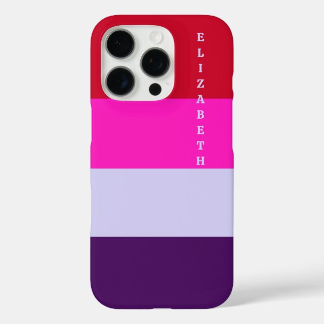 Red, Pink and Purple Stripes Pattern  Case-Mate iPhone Case (Back)