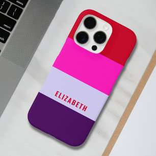 Red, Pink and Purple Stripes Pattern iPhone 16 Pro Case