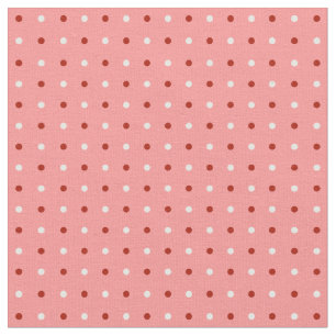 Red, pink and White Polka dots Fabric