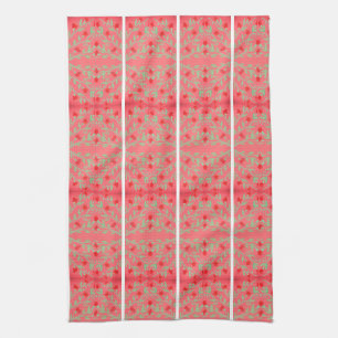 Red Pink And White Stripe Hand Towel