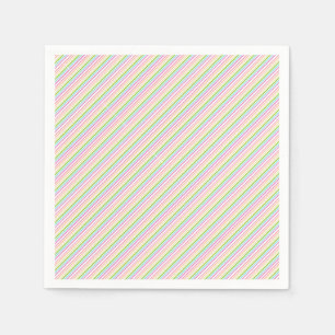 Red Pink Blue Green Purple White Stripes Blank Napkin
