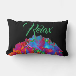 Red pink blue purple floral colourful floral lumbar cushion