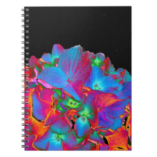 Red pink blue purple floral colourful floral notebook